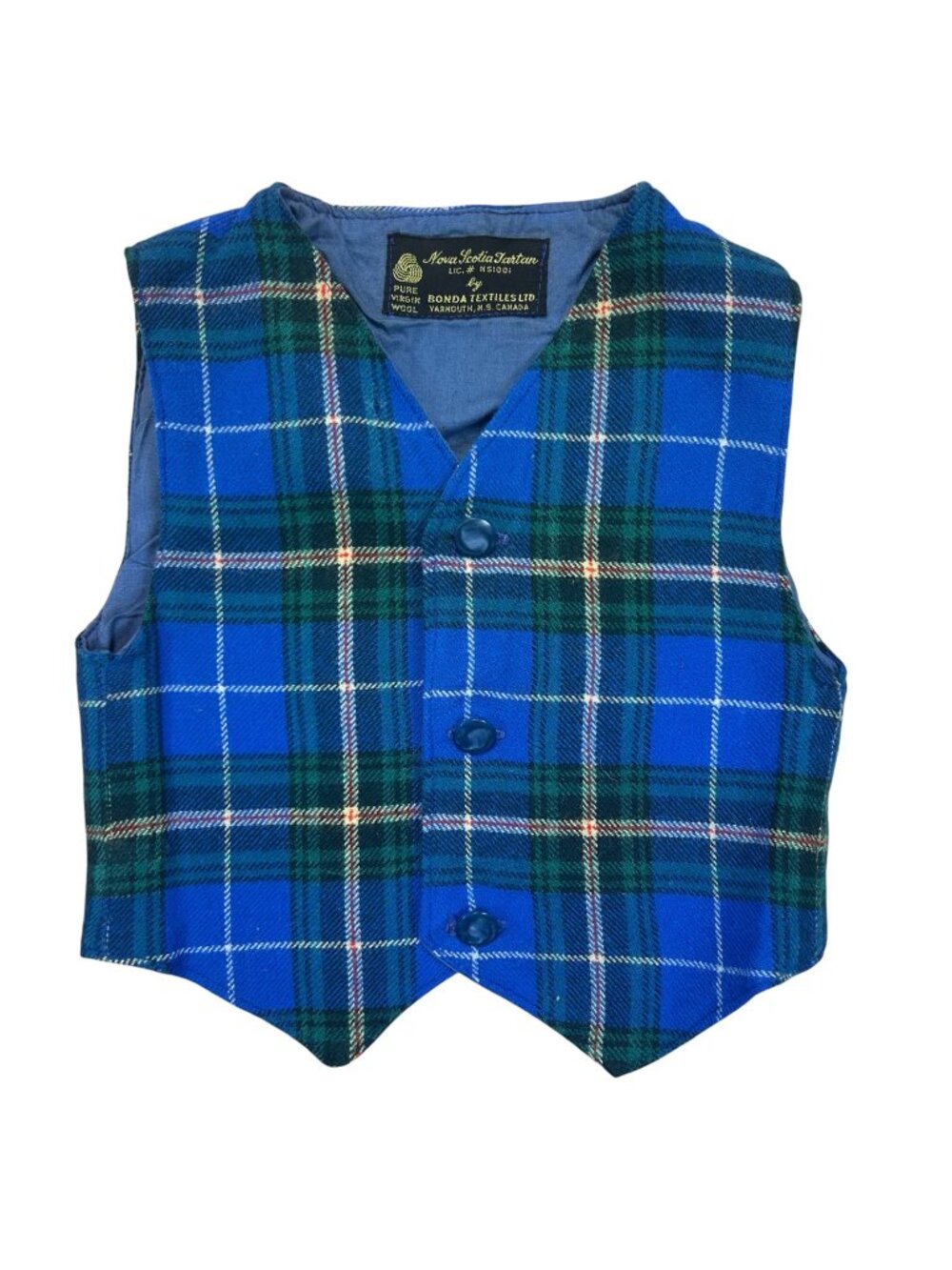 Nova Scotia Tartan Wool Vest Plaid Holiday 2 Toddler